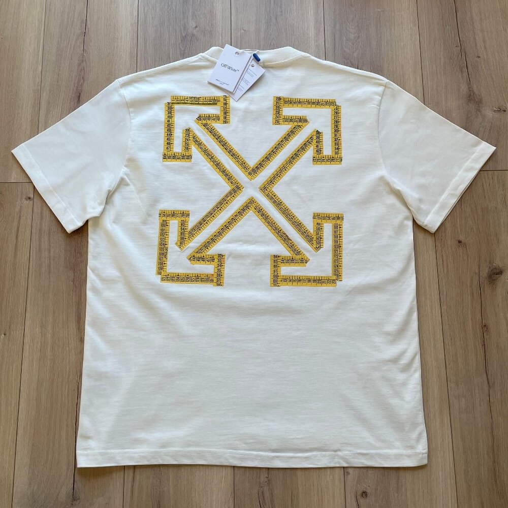 2XL Off-White Men's White Cotton T-Shirt Relaxed Fit